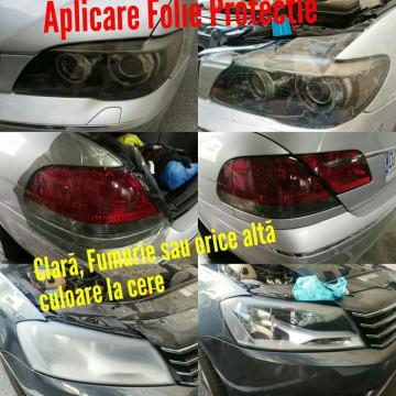 Polish faruri și aplicare folie de protecție cauciucată